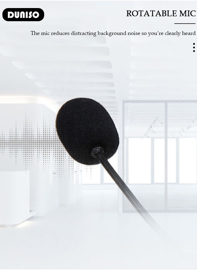 Microphone Headphone with Noise Canceling Headphones for Office, Meetings, Chat, Call Centers Comfortable Over-Ear Headphones with Rotating Mic