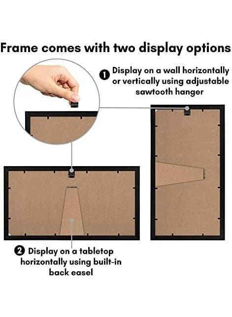 Americanflat 4x6 Collage Picture Frame with ShatterResistant Glass  Fits Three 4x6 Photos or Use as One 8x14 Picture Frame  Signature Collection  Collage Frames for Tabletop and Wall  Black
