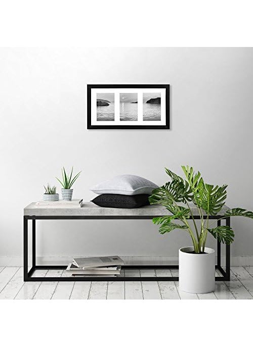 Americanflat 4x6 Collage Picture Frame with ShatterResistant Glass  Fits Three 4x6 Photos or Use as One 8x14 Picture Frame  Signature Collection  Collage Frames for Tabletop and Wall  Black