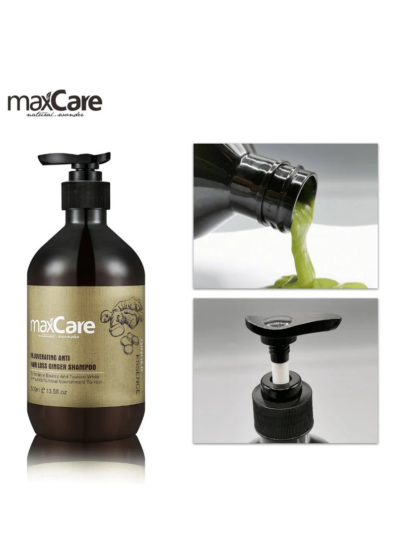 Maxcare Ginger Power Anti Hair Loss Shampoo 500ml – Rejuvenating Herbal Formula for Stronger, Fuller Hair