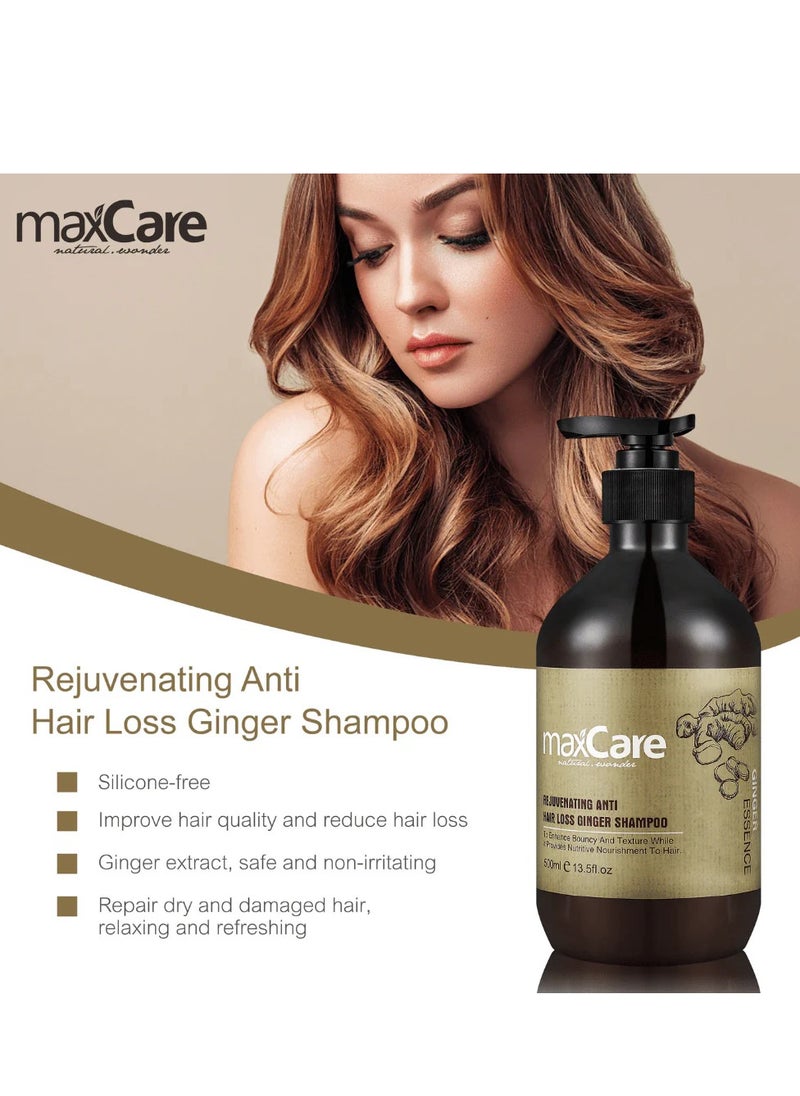 Maxcare Ginger Power Anti Hair Loss Shampoo 500ml – Rejuvenating Herbal Formula for Stronger, Fuller Hair
