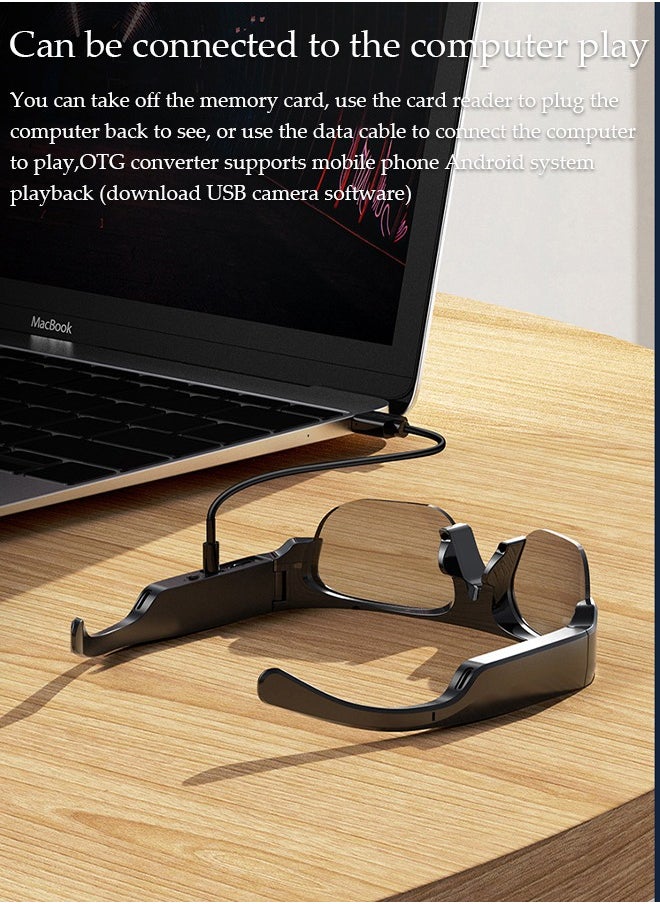 Smart Glasses, DV Bluetooth Glasses with 32G card Wireless Bluetooth Headset Waterproof Compatible with Smart Phones Easy to Make Phone Calls and Videos,Listen to Music Polarized Lenses