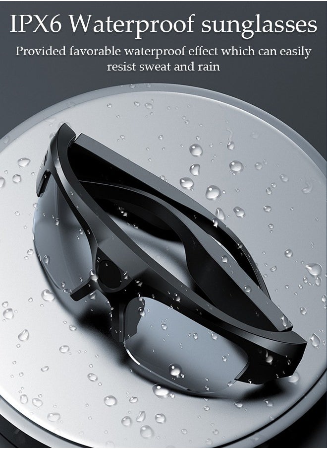 Smart Glasses, DV Bluetooth Glasses with 32G card Wireless Bluetooth Headset Waterproof Compatible with Smart Phones Easy to Make Phone Calls and Videos,Listen to Music Polarized Lenses