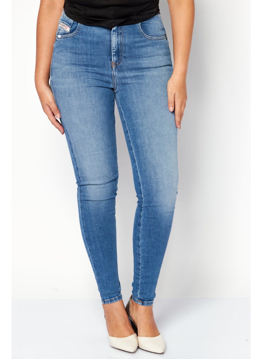 Women 1984 Slandy Skinny Fit High Waist Wash Stretchable Denim, Blue