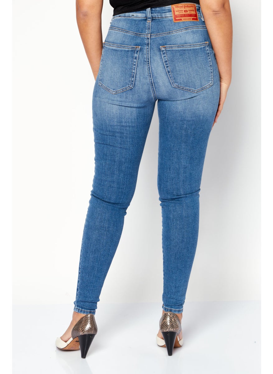 Women 1984 Slandy Skinny Fit High Waist Wash Stretchable Denim, Blue