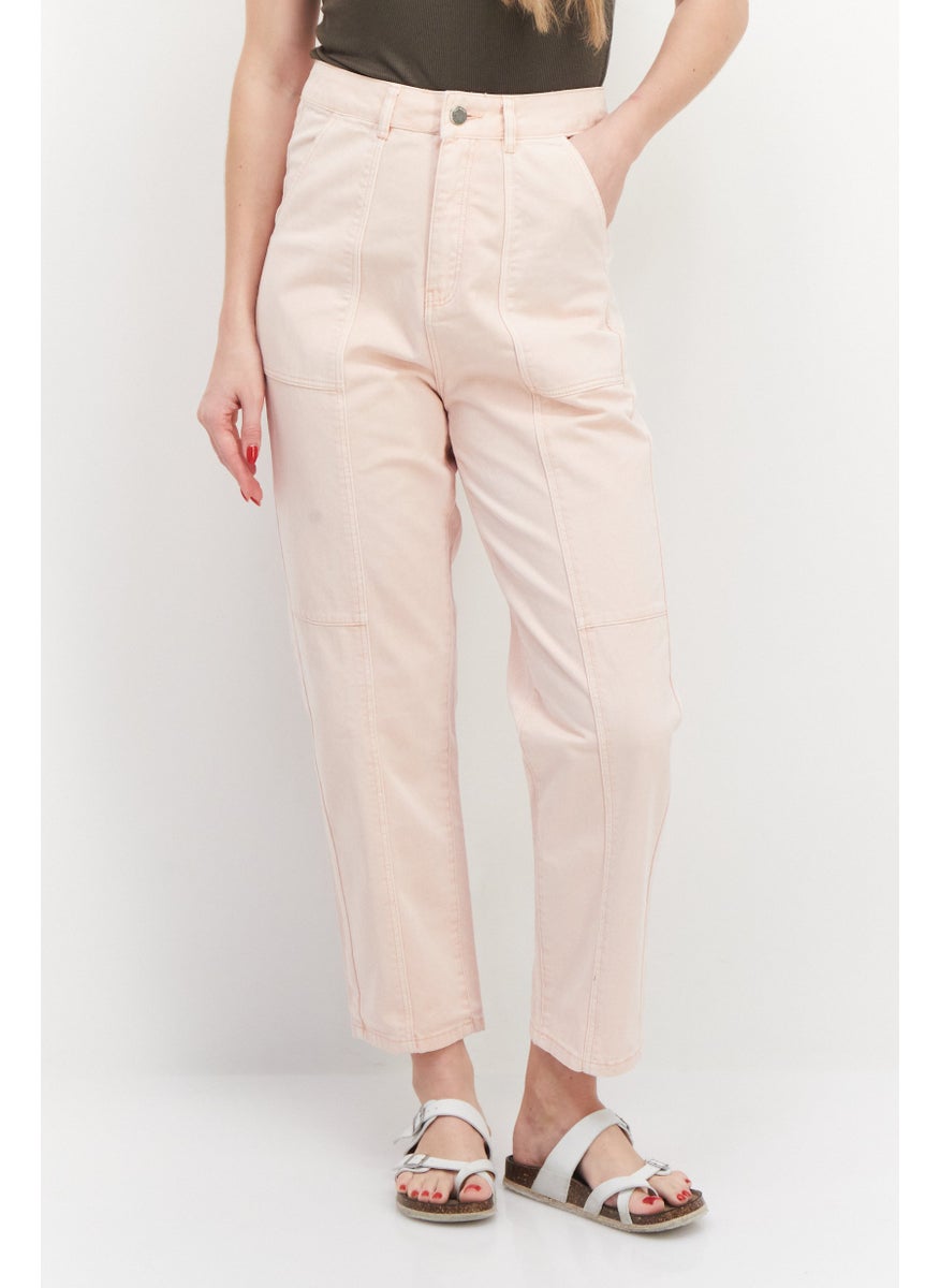 Women Fashion Fit Non Stretchable Denim Jean, Light Pink
