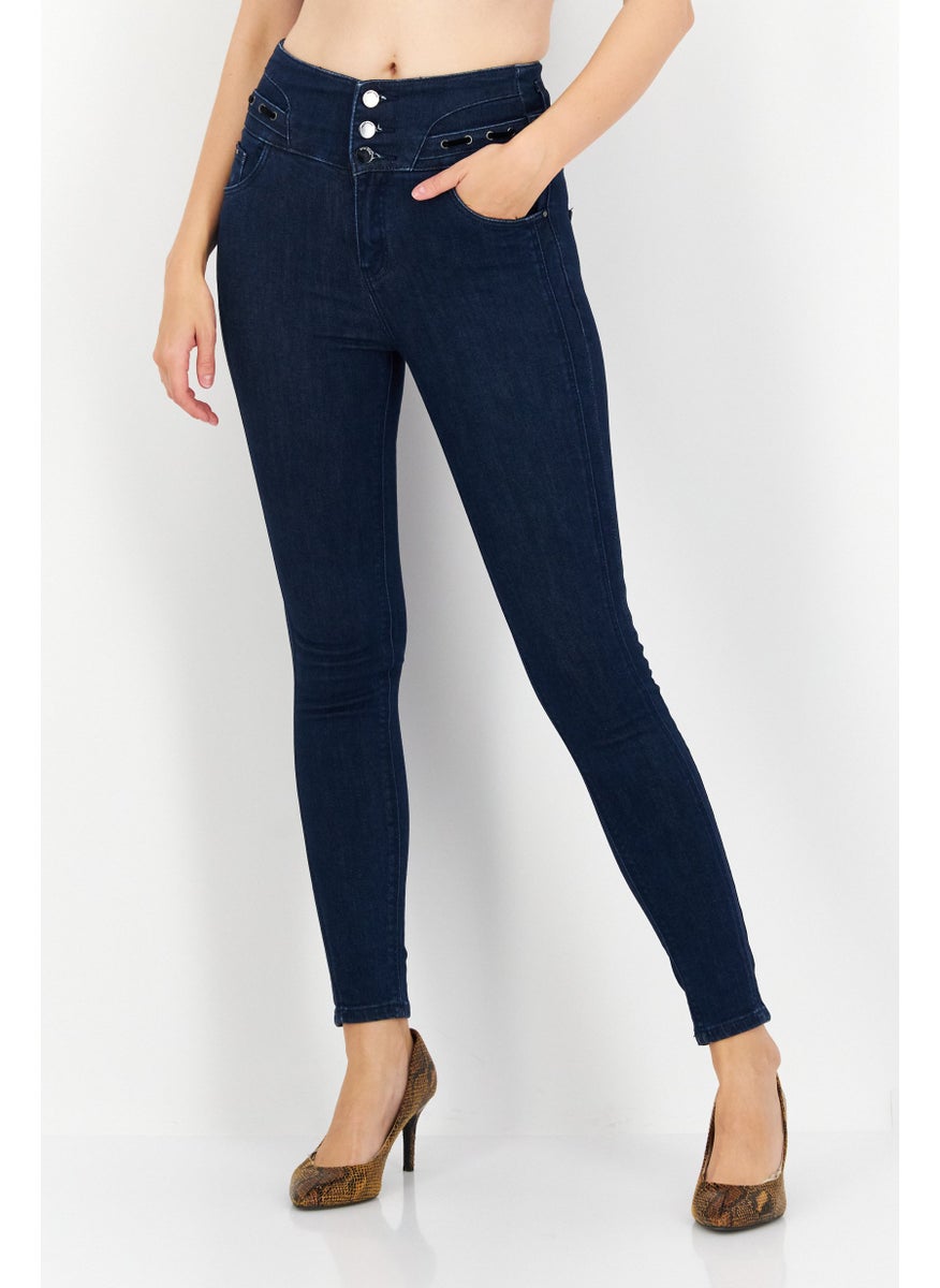 Women Slim Fit Denim Stretchable Skinny Jeans, Navy Blue