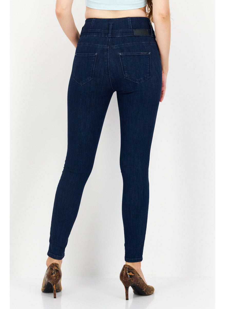 Women Slim Fit Denim Stretchable Skinny Jeans, Navy Blue