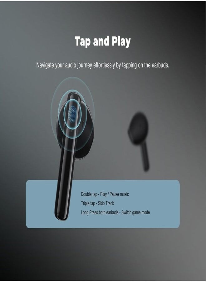 Excelent Bluetooth Wireless Earphone With Bluetooth 5.3 Connectivity, Gaming Mode, Active Noise Cancellation and 40 Hours Battery Life T9 - Black