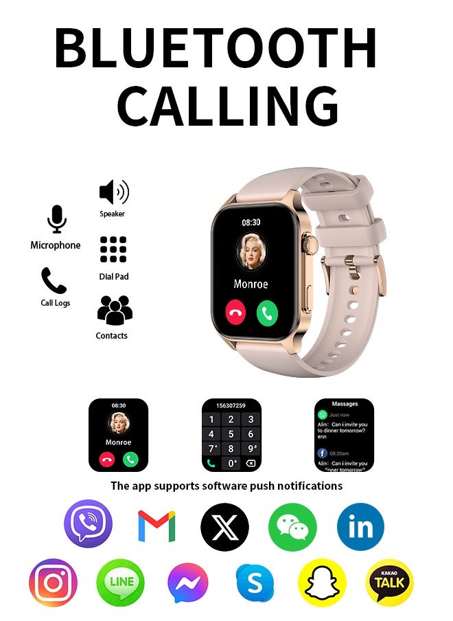 Korean Brand X5S Smart Watch,Business Smartwatch,Waterproof Fitness Watch, Bluetooth Calling,Smart watch for Men, Zinc Alloy Vacuum Plating, Heart Rate Monitoring,Smart watch for women Gold