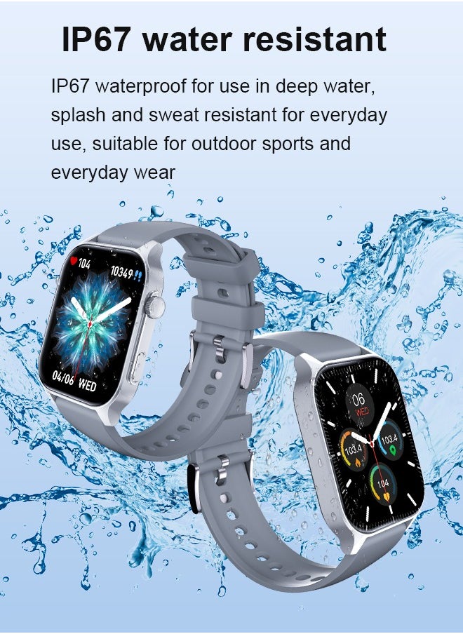 Korean Brand X5S Smart Watch Business Smartwatch,Waterproof Fitness Watch, Bluetooth Calling,Smart watch for Men, Zinc Alloy Vacuum Plating, Heart Rate Monitoring,Smart watch for Women Silver