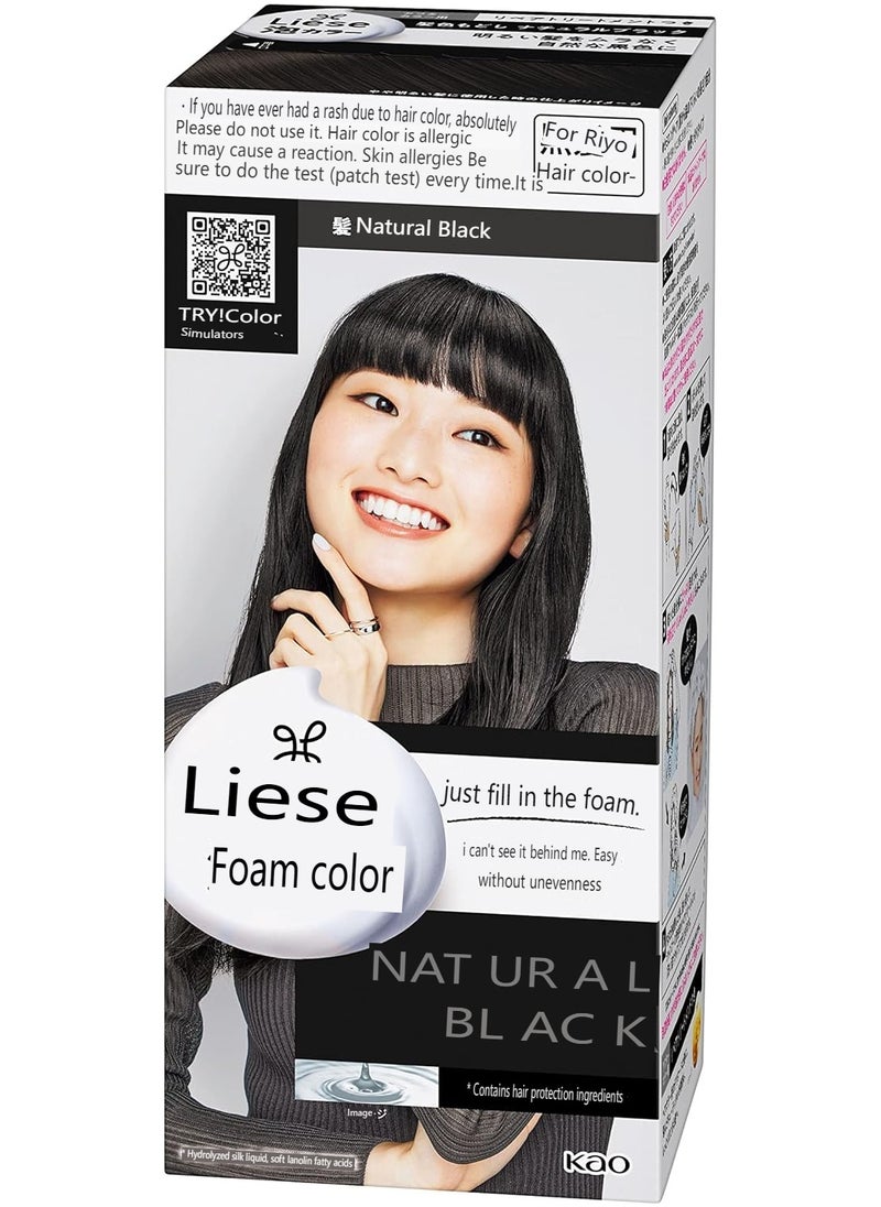 Liese Bubble Foaming Hair Color , Natural Black