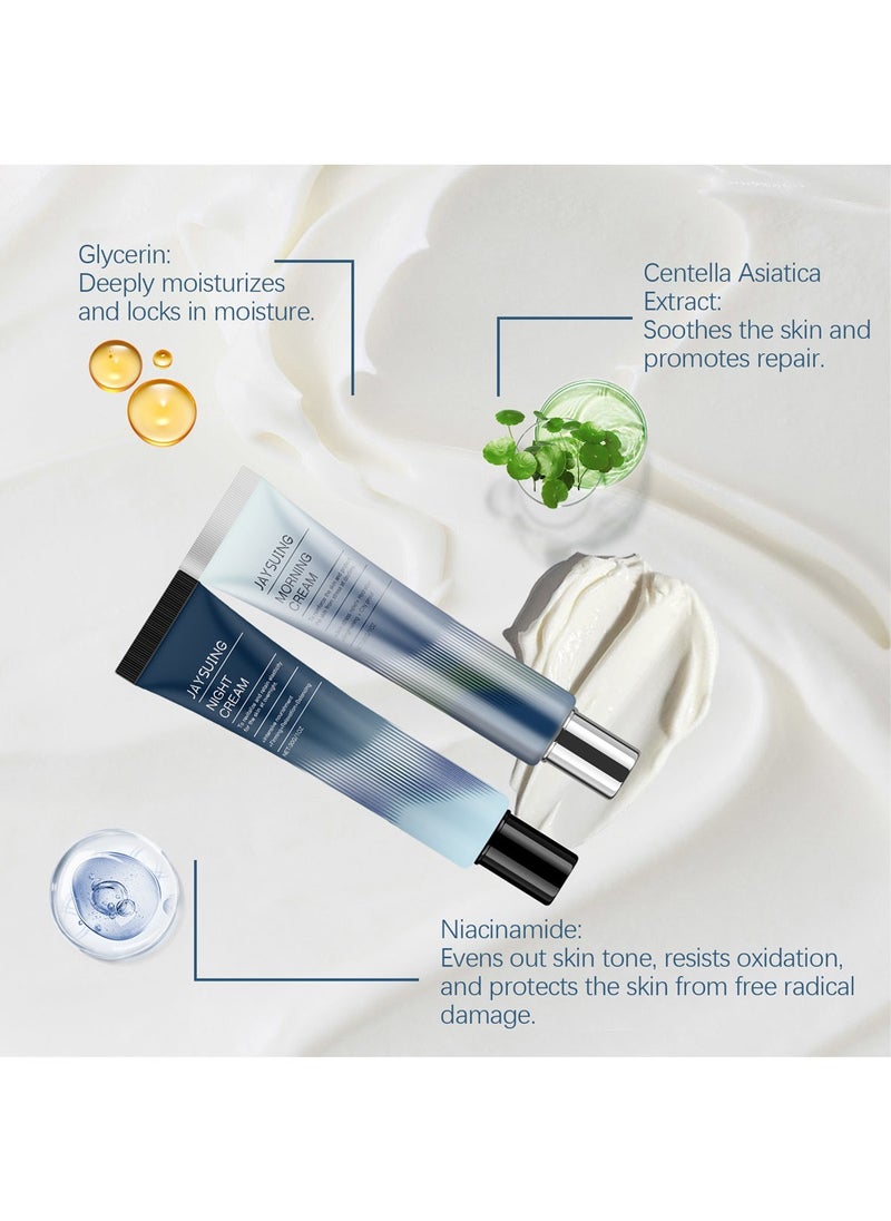 2 Pack All-day & Night Skin Care Cream-31 All Days Shield Cream & 102 Night Renewal Cream-Day Protect Against Sun&Dust Damages , Night Heal Damages from the Day, Moisturize & Hydrate(2x30ml/1.01FL.OZ)