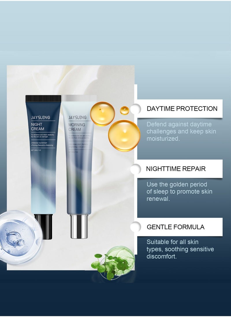 2 Pack All-day & Night Skin Care Cream-31 All Days Shield Cream & 102 Night Renewal Cream-Day Protect Against Sun&Dust Damages , Night Heal Damages from the Day, Moisturize & Hydrate(2x30ml/1.01FL.OZ)