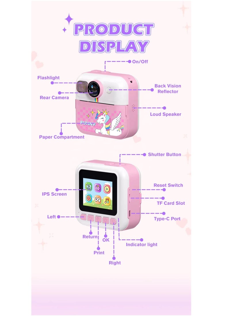 CP02 Kids Instant Print Camera with 2.4