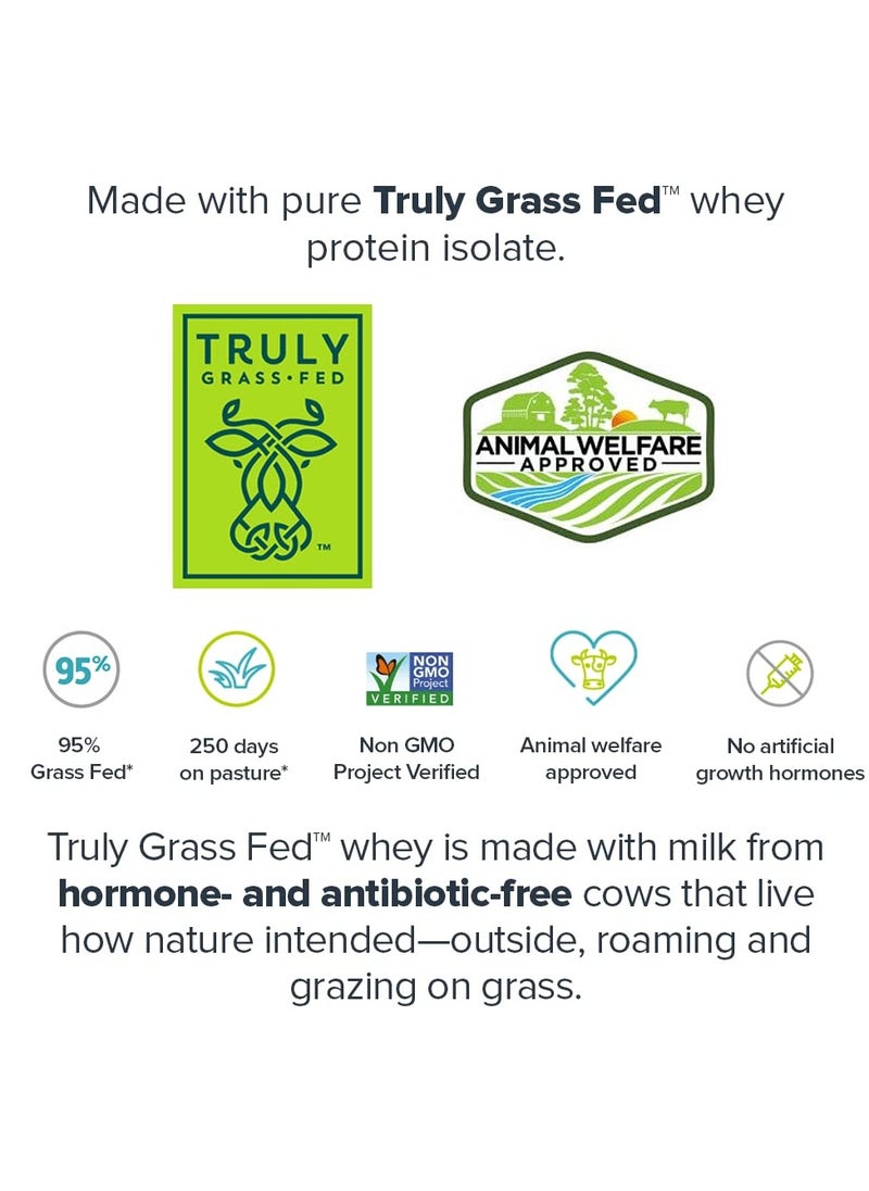 Whey + Protein Powder Strawberry Banana Flavor Naturally Sweetened And Flavored Grass fed Isolate 30 Servings 1.81 Lbs