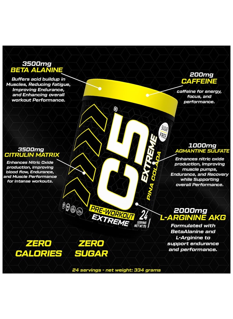 Pre Workout Powder 24 Servings Sugar Free Zero Calories 200mg High Caffeine