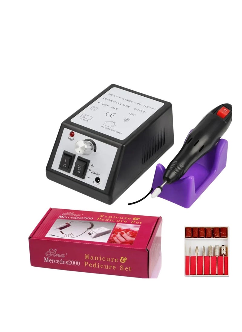 Nail Drill Machine Set with Little Electric Manicure 20000RPM Nail Drill Pedicure Machine Nail File Art Tools Kit Portable Manicure Pedicure Drill Machine