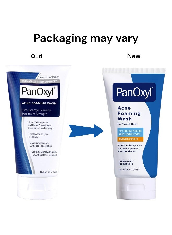 Acne Foaming Wash, Peroxide 10% Maximum Strength 156grams