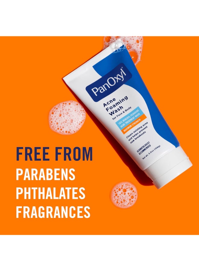 Acne Foaming Wash, Peroxide 10% Maximum Strength 156grams