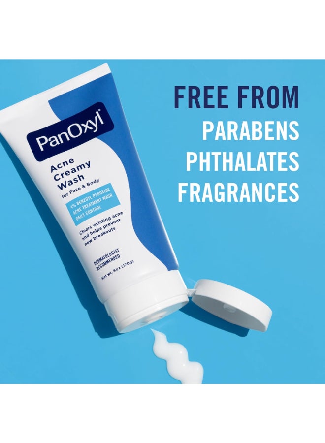 Acne Creamy Wash, 4% Benzoyl Peroxide, 6 Oz White 170grams