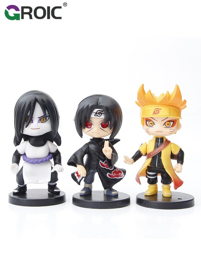 Set of 12 Pieces Naruto Action Figure, Naruto, Kakashi, Sasuke Action Figures Toys, Naruto Anime Figure Model Desk Decoration Action Figure, Naruto Statue Figure Collectibles (Second Edition)