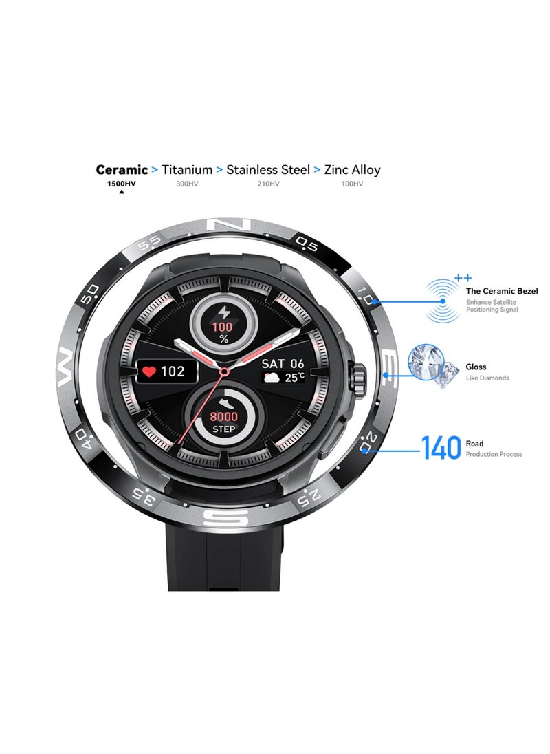 Kieslect Actor new Smartwatch with Stunning Ceramic Bezel - Black