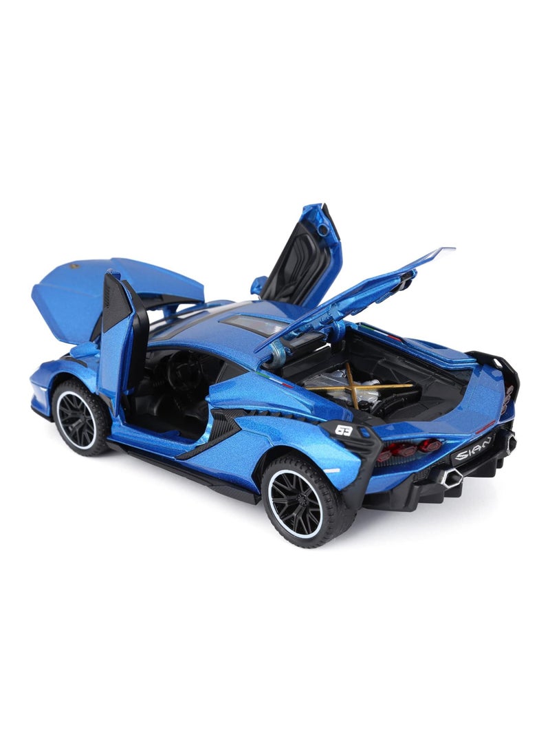 Simulation of Lamborghini Sian FKP37 Metal Model Car with Light and Sound Pull Back Toy Car for Boys Age 3 + Year Old