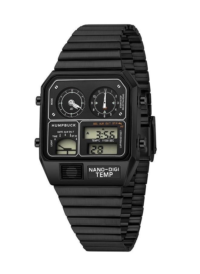 Water Resistant Watch Dual Display Wristwatch with Temperature Display and Perpetual Calendar Classic Design for Men