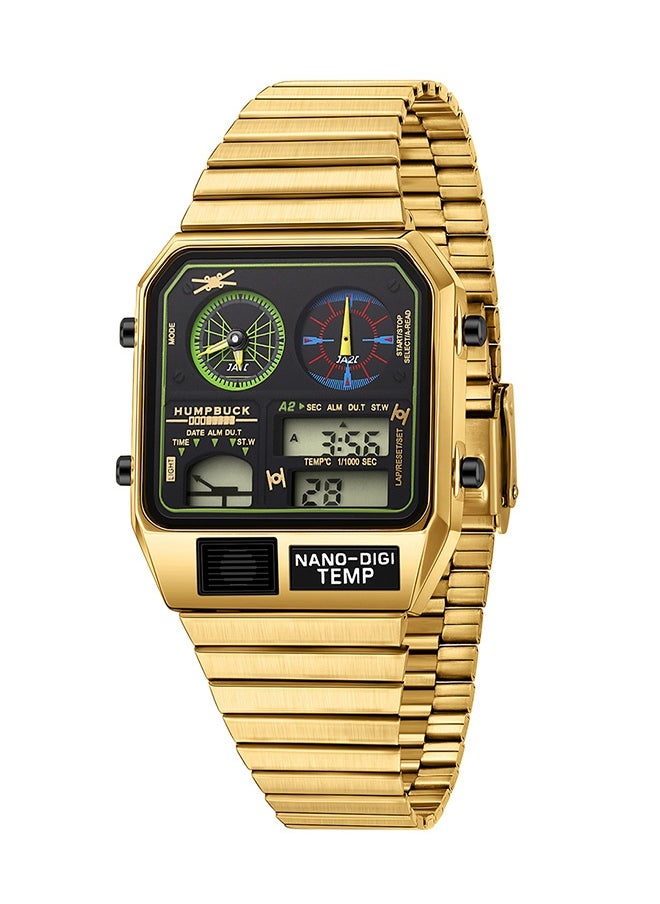 Multifunctional Stainless Steel Watch for Men with Dual Display and Classic Design