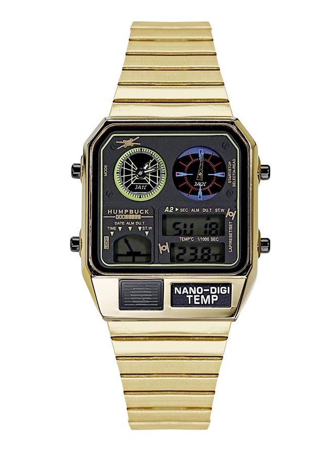 Multifunctional Stainless Steel Watch for Men with Dual Display and Classic Design