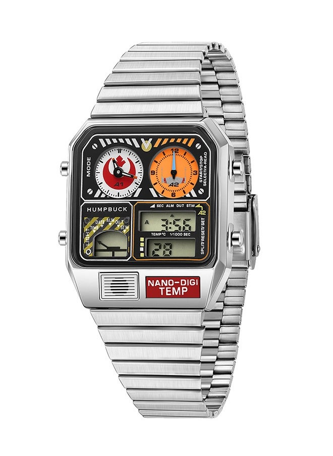 Wristwatch for Men Waterproof Dual Time Watch with Digital Temperature Display Classic Style