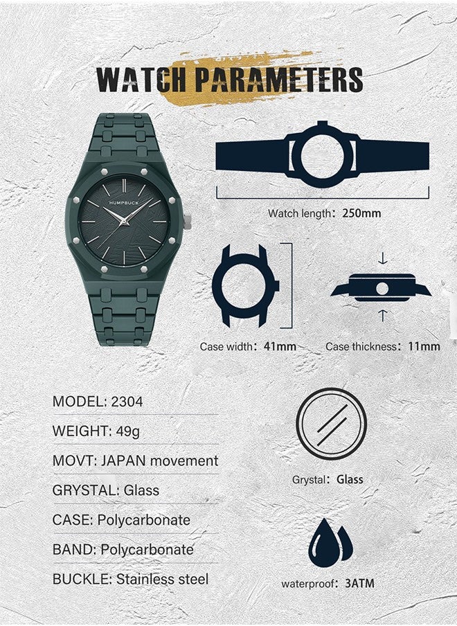 Watch Minimalist Polycarbonate Waterproof Wristwatch for Men & Women Luminous Casual Design Lightweight and Perfect for Everyday Wear