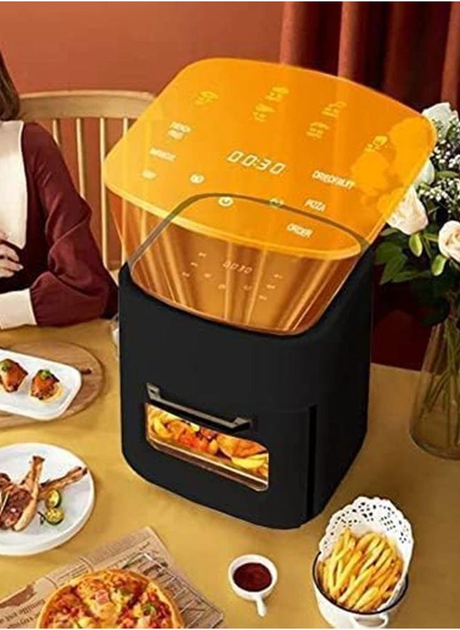 15L Air Fryer Oven, 1400W Electric Air Fryer, Family Rotisserie Oven with Digital LCD Touch Screen,6-in-1 Presets for Baking, Roasting, Dehydrating