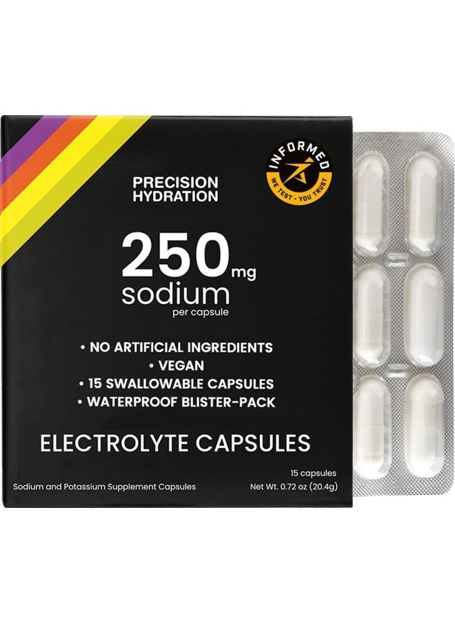 Electrolyte Tablets - 15 Blister Packed (Waterproof) Hydration Tablets/Salt Pills - Combat Cramp - All Natural Digestion-Friendly Formula - Gluten Free, Vegan, Sugar Free