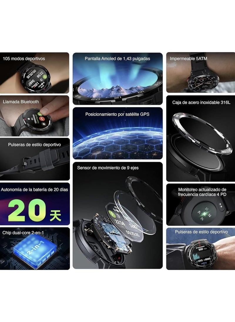 Mibro Smart Watch GS Pro (Black) - 1.43
