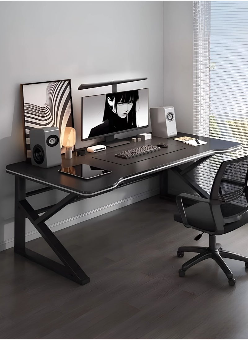 120cm Gaming Desk – Ergonomic K-Frame, Large PC Table for Gamers & Home Office – Smooth Black | Easy Assembly, Space-Saving Design