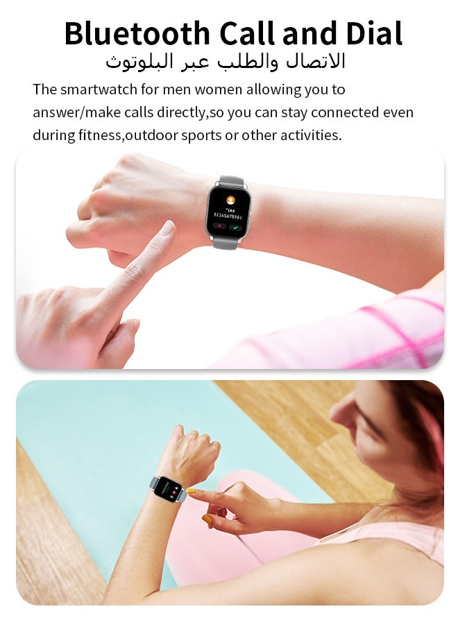 Korean Brand P5S Smart Watch,Business Smartwatch,Waterproof Fitness Watch, Bluetooth Calling,Smart watch for Men, Zinc Alloy Vacuum Plating, Heart Rate Monitoring,Smart watch for women Silver