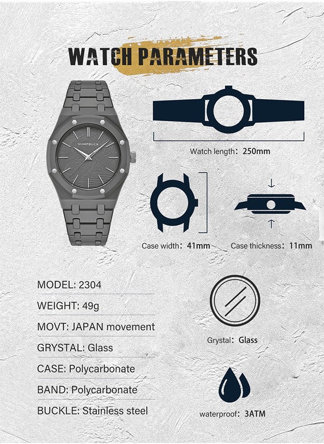 Plastic Watch Lightweight Polycarbonate Waterproof Wristwatch Minimalist Casual Design for Men & Women Durable for Sports