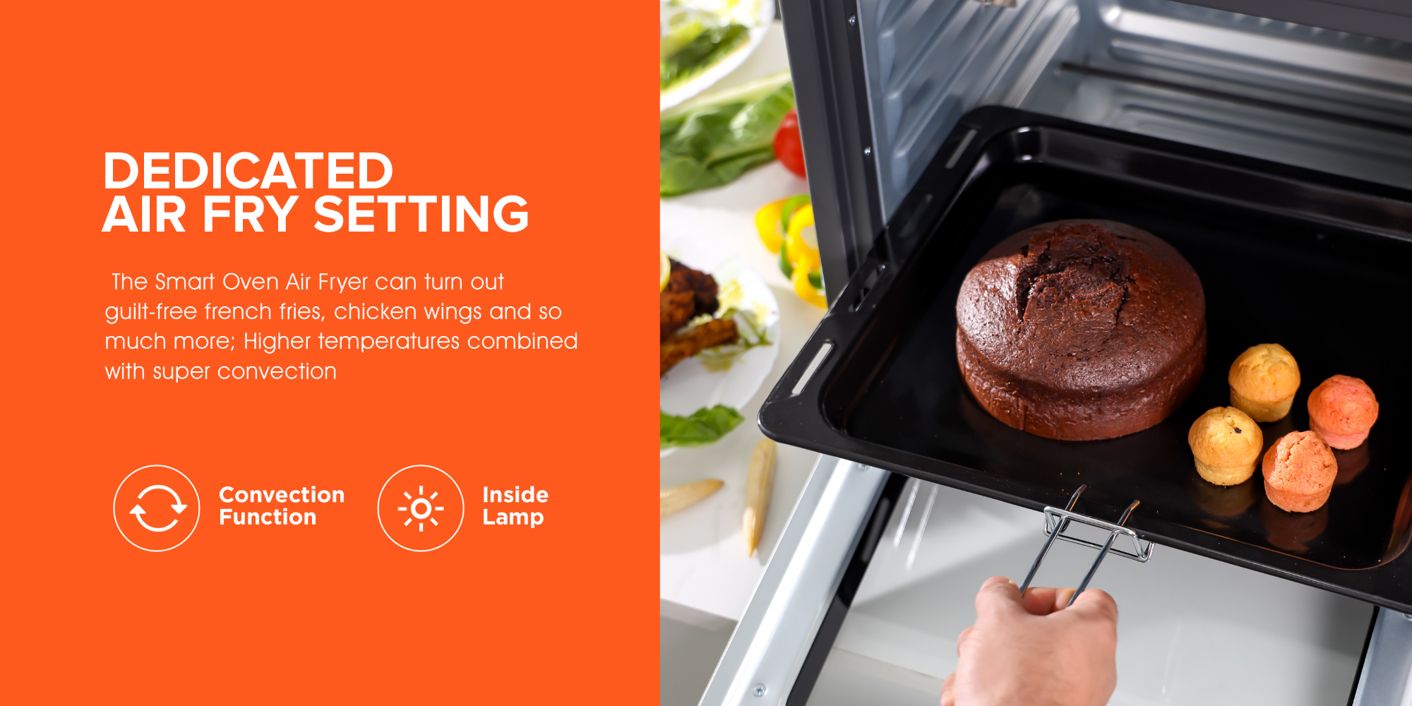 58 L Electric Oven 2100 W | With Rotisserie, Convection Functions and Inner Lamp| Easy to Use Control Knobs, 2 Switch Heating Selector, Adjustable Temperature| Perfect for Baking, Roasting, Cooking Meat, Vegetables, Cakes, Etc| 2 Years Warranty 58 L 2100 W GO34060 Black