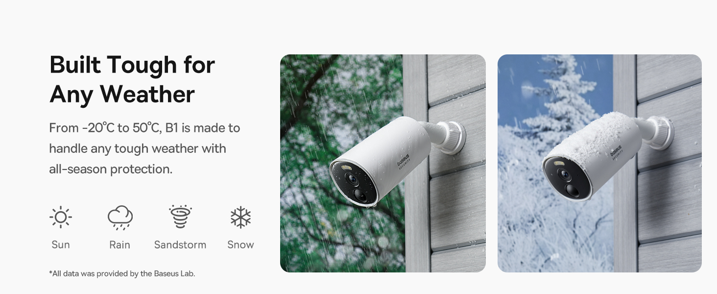 Outdoor Wireless Security Camera, B1 SoloCam 2K, 145° Wide Viewing Angle, 210 Days Battery Life, IP67 Waterproof Rating, 8GB Built-in Local Storage, Color Night Vision, No Monthly Subscription Fee, Works with Google Assistant and Amazon Alexa, Remote Management via APP