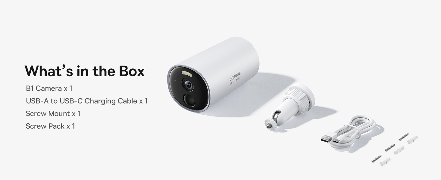 Outdoor Wireless Security Camera, B1 SoloCam 2K, 145° Wide Viewing Angle, 210 Days Battery Life, IP67 Waterproof Rating, 8GB Built-in Local Storage, Color Night Vision, No Monthly Subscription Fee, Works with Google Assistant and Amazon Alexa, Remote Management via APP