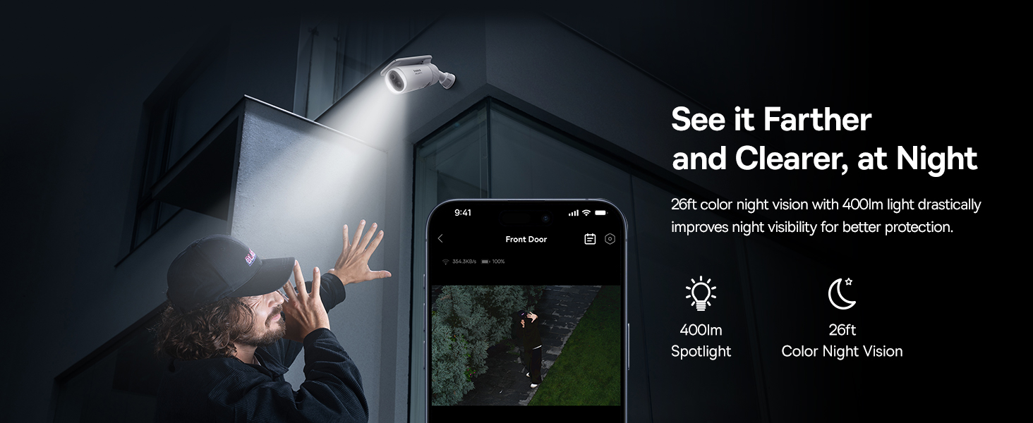Outdoor Solar Security Camera Solocam S1 Wireless, 2K HD Resolution, 145° Ultra-Wide Viewing Angle, 8GB Built-in Storage, Enhanced Color Night Vision, Continuous Solar Power, No Subscription Required, Smart App Control, Waterproof & Weatherproof