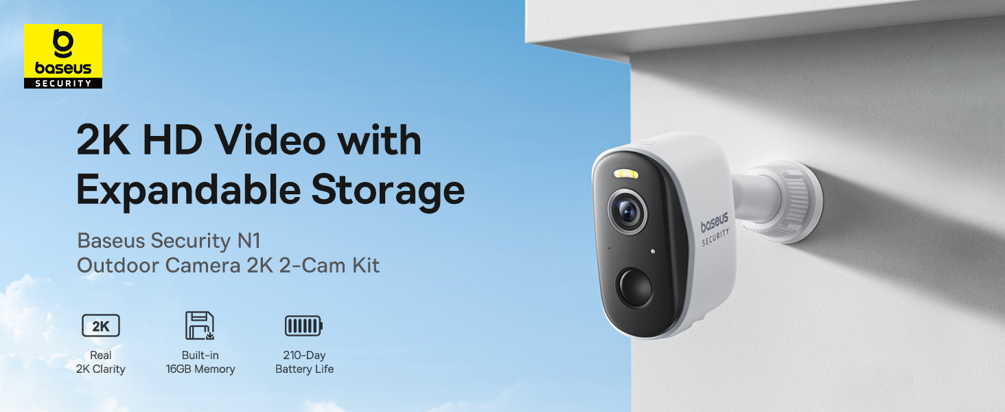 Wireless Security Camera, HD CCTV Camera, 2K Smart Outdoor Security Camera, Night Vision, Spotlight & Alert, 2-Way Audio, Home Security Camera Without Subscription, 16TB Expandable Local Storage, 210 Days Battery Life, Waterproof & Dustproof, Remote Viewing Camera, Smart Home Security Camera, No Monthly Fee, Works with Alexa & Google Home for Best Monitoring & Protection