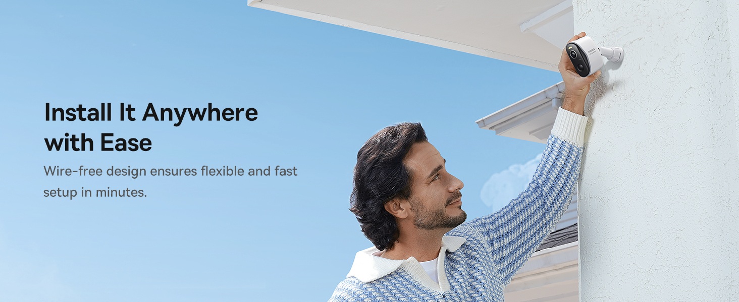 Wireless Security Camera, HD CCTV Camera, 2K Smart Outdoor Security Camera, Night Vision, Spotlight & Alert, 2-Way Audio, Home Security Camera Without Subscription, 16TB Expandable Local Storage, 210 Days Battery Life, Waterproof & Dustproof, Remote Viewing Camera, Smart Home Security Camera, No Monthly Fee, Works with Alexa & Google Home for Best Monitoring & Protection