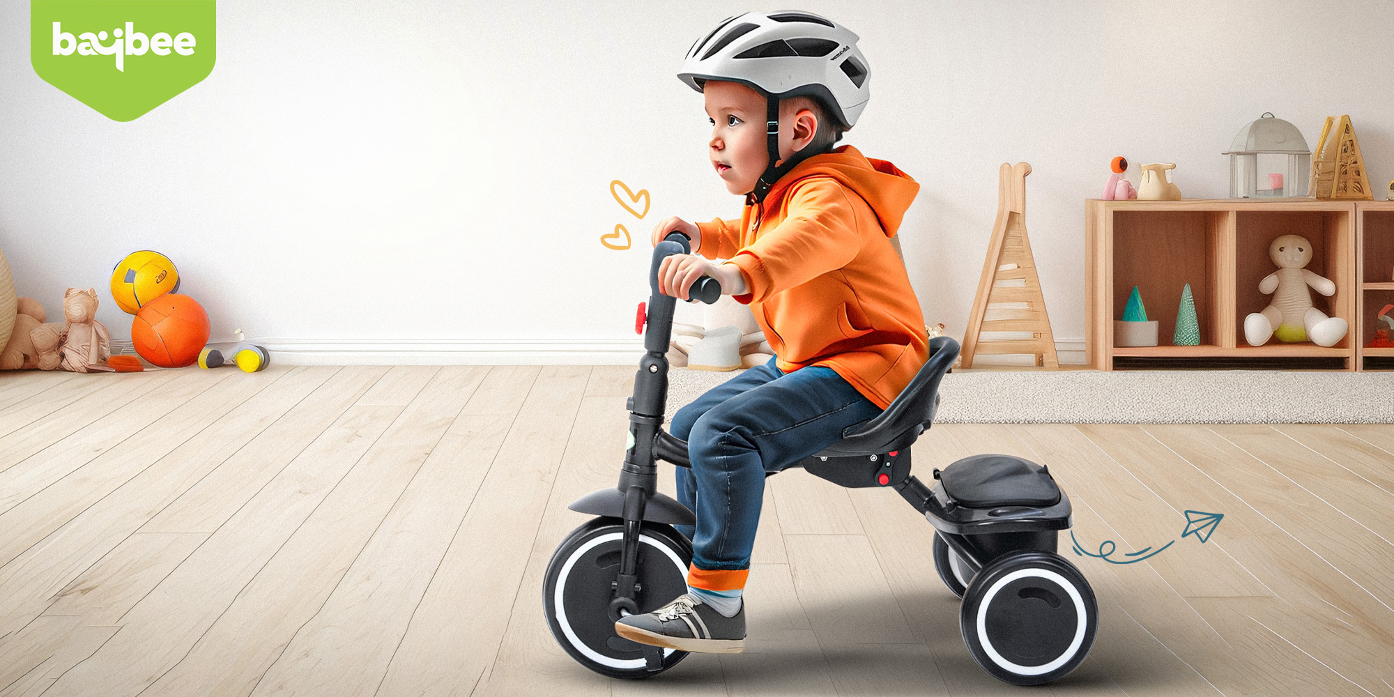 Foldable 2 in 1 Baby Tricycle for Kids Smart Plug & Play Kids Cycle with Rear Storage Basket & 3 Wheels Kids Tricycle Toddlers Baby Tricycle Cycle for Kids 2 to 5 Years Boy Girl Pink