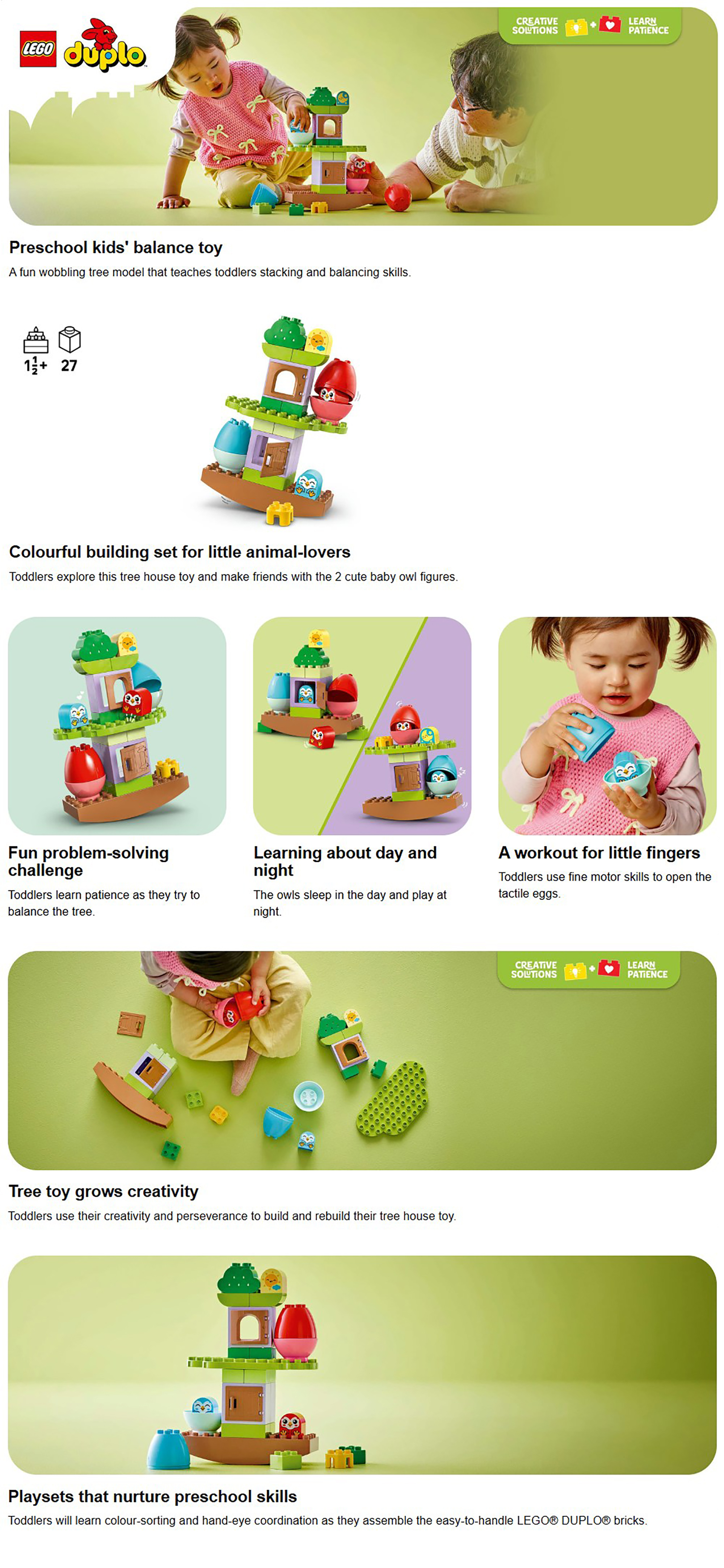 DUPLO My First Balancing & Stacking Tree Toy Set 10440 (Age 1½+, 27 Pieces)