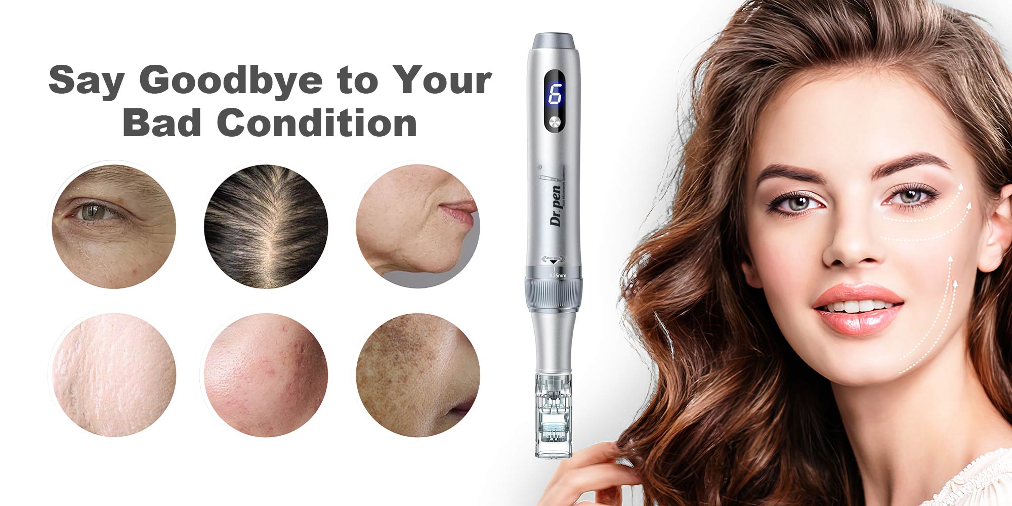 Dr.Pen M7S Microneedle Roller Set – Home Treatment for Acne Scars and Hair Growth | 10 pcs 36-pin Needles + 10 pcs 16-pin Needles, Compatible with M8 Needles