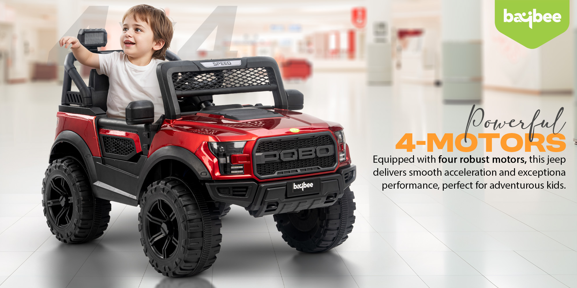 Bronco Battery Operated Jeep for Kids Rechargeable Battery Car for Kids with Music Led Light Ride On Kids Car Jeep Racing Baby Car Electric Car for Kids Children 2 to 7 Years Boy Girl Blue