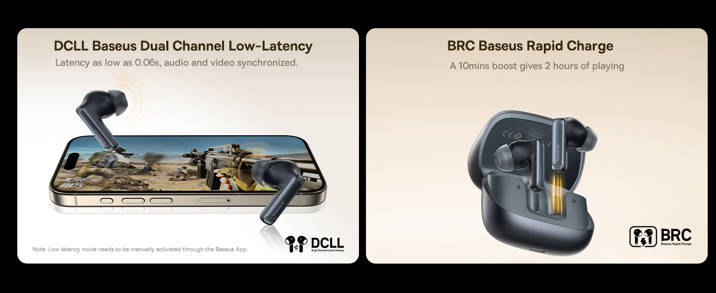 Bowie M2s Ultra True Wireless Earbuds with Hybrid Active Noise Cancellation -52dB, 4-Mic Environmental Noise Reduction, Ultra-Low Latency 0.06s for Gaming, Bluetooth 5.4, Fast Charging, 7H Playback (30H with Case), Touchscreen Charging Case, Hi-Fi Stereo Sound, Hi-Res Audio, Comfortable Fit, Voice Assistant (Black) Cosmic Black